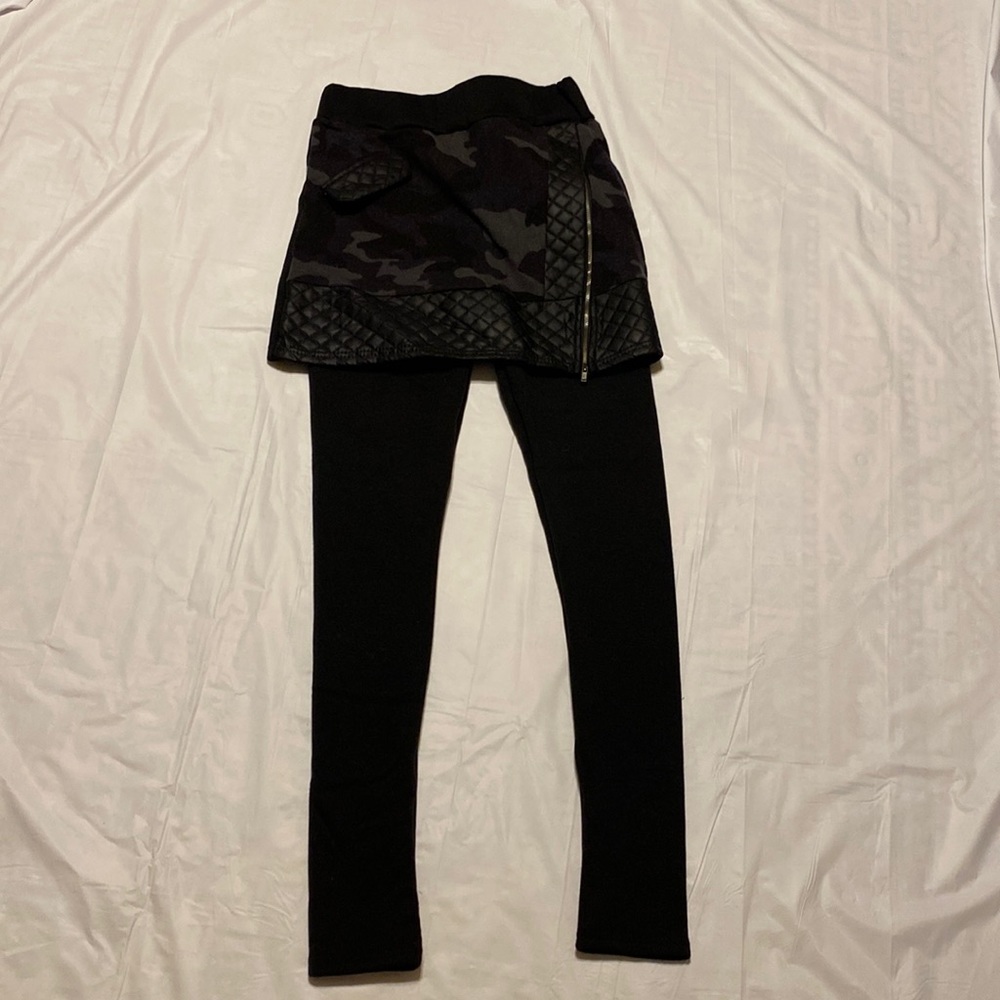 WST women winter warm elastic fake two pieces body con skirt & pants